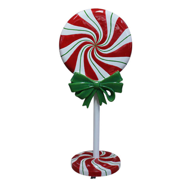 Large Peppermint Swirl Lollipop With Bow