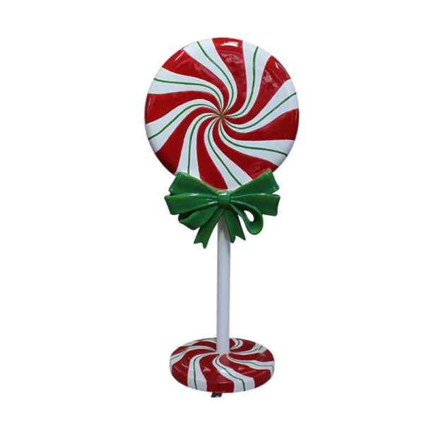 Large Peppermint Swirl Lollipop With Bow Tile