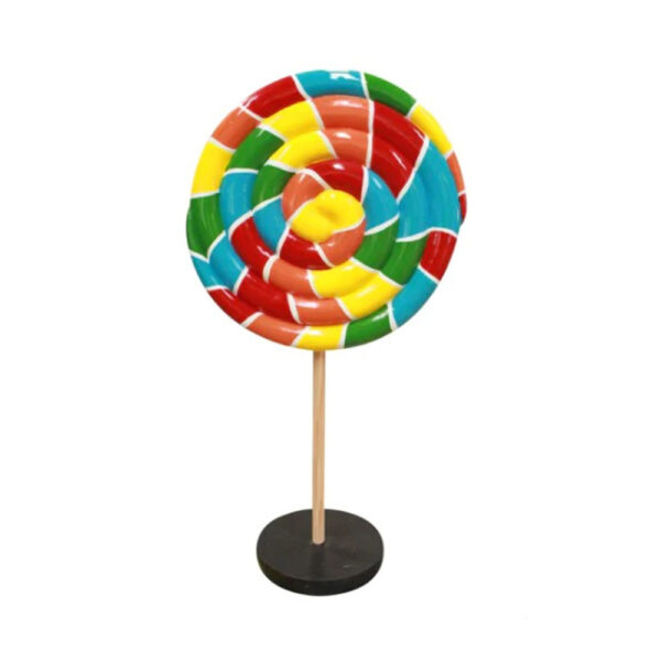 Large Rainbow Swirl Lollipop With Bow Tile