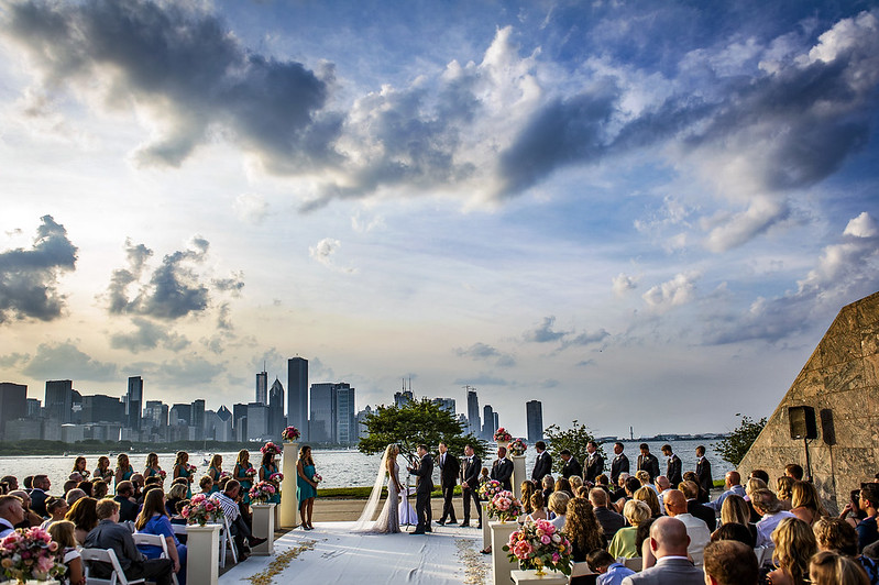 Wedding Ceremony In Front Of The Lake Michigan