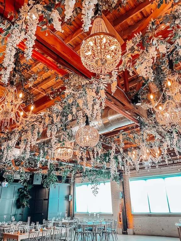 Crystal Chandeliers With Greenery