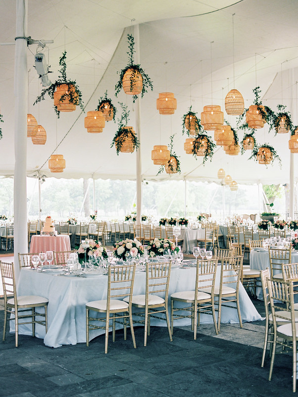 Rattan Lanterns In A Pole Tent
