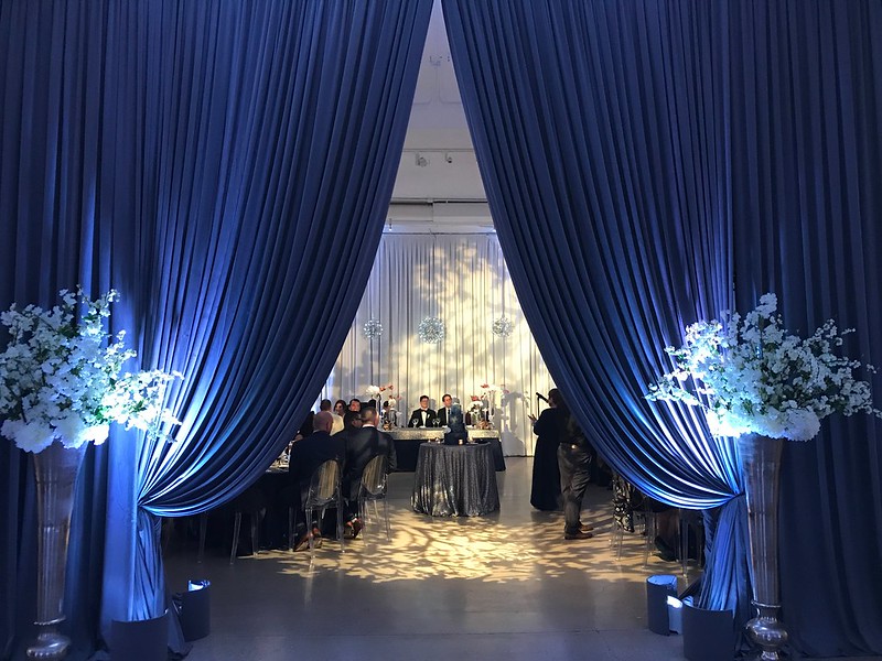 Royal Blue Entry Drape With Wedding Special Effects