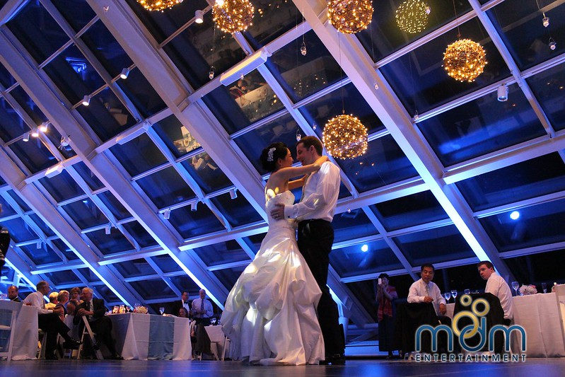 Bride And Groom Dancing Under The Grapevine Balls