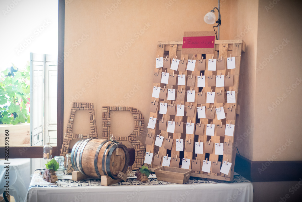 Small Wine Barrel As Table Centerpiece