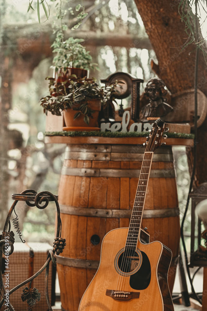 Barrel Used As A Table Decor