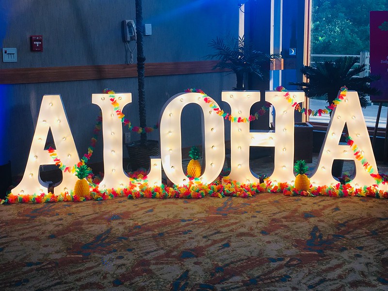 Marquee Letter Spell Out Aloha For Corporate Event Themes