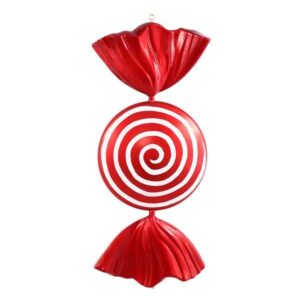 Red and White Peppermint Spiral Candy Prop