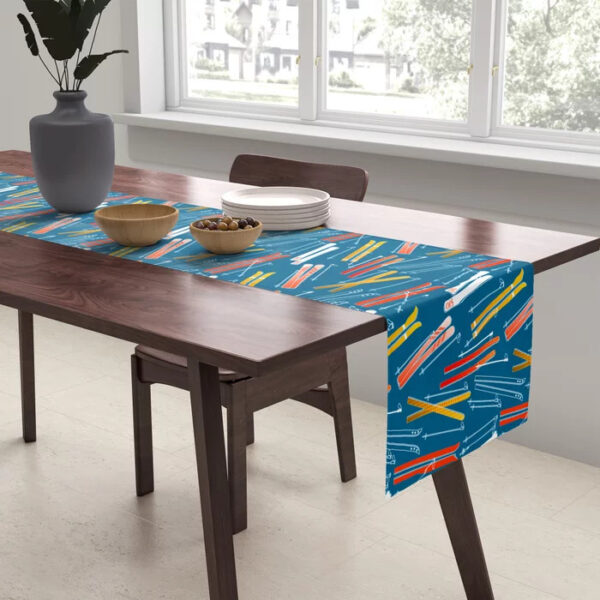 Colorful Ski Pattern Table Runner