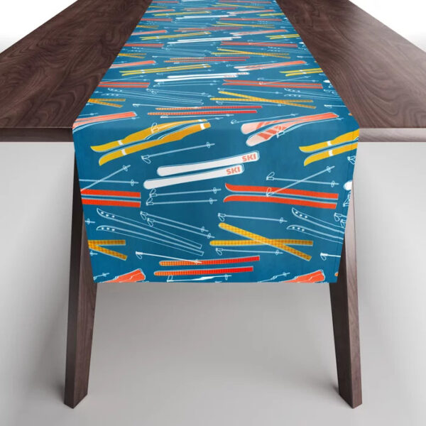 Colorful Ski Pattern Table Runner