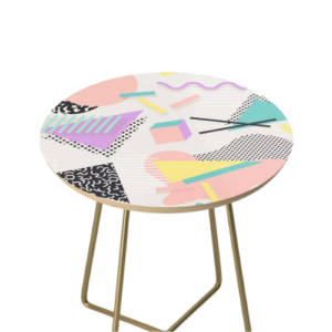 Retro Abstract Pastel Shape Pattern Side Table