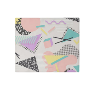 Retro Abstract Pastel Shape Pattern Throw Blanket