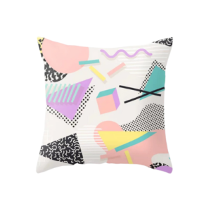 Bring retro flair to your 80s and 90s corporate event with the Retro Abstract Pastel Shape Pattern Throw Pillow, designed to add vibrant color and playful style to your décor.