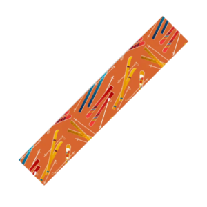 Retro Ski Pattern Illustration Table Runner