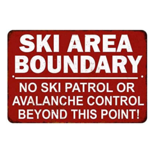 Ski Boundary Area Sign