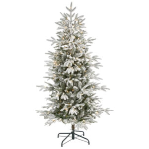 5.5’ Flocked Manchester Spruce Artificial Christmas Tree