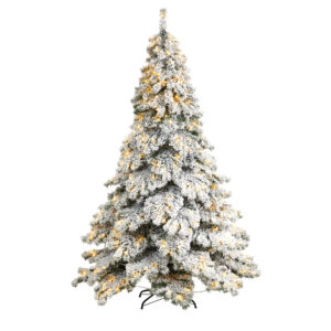 7’ Flocked Austria Fir Artificial Christmas Tree