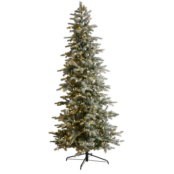 8.5' Slim Flocked Nova Scotia Spruce Artificial Christmas Tree