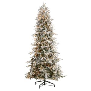 9.5’ Flocked Manchester Spruce Christmas Tree