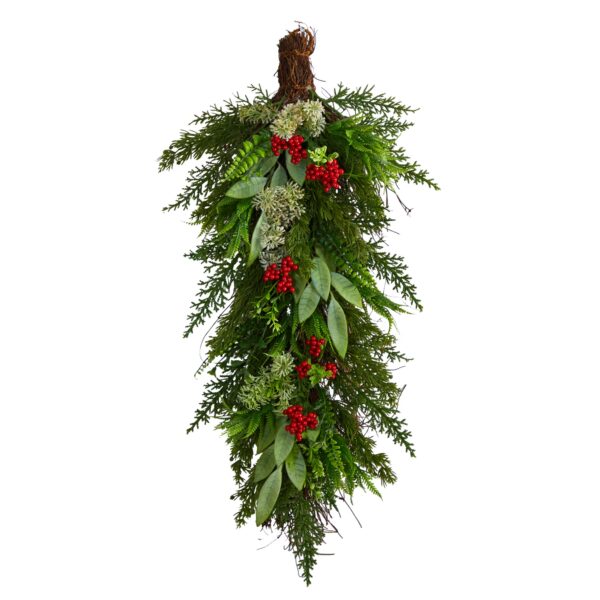 30” Cedar And Berry Artificial Christmas Swag