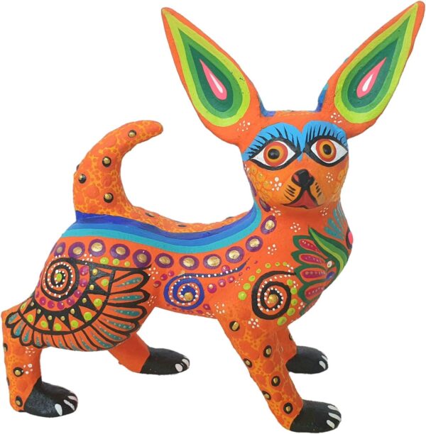 Mexican Alebrije Chihuahua Dog Wood Carving