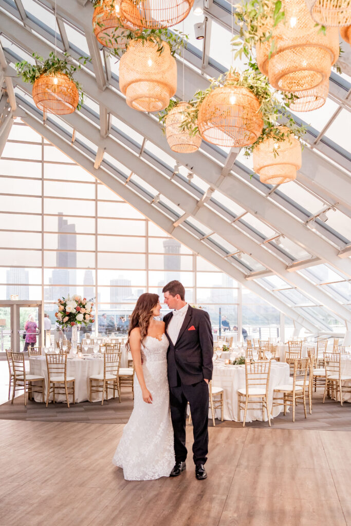 Bride And Groom Under The Rattan Lanterns