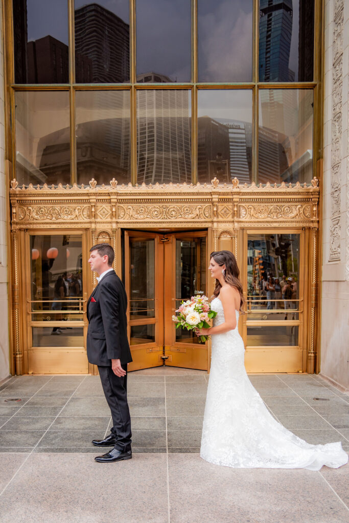 Groom And Bride'S First Look