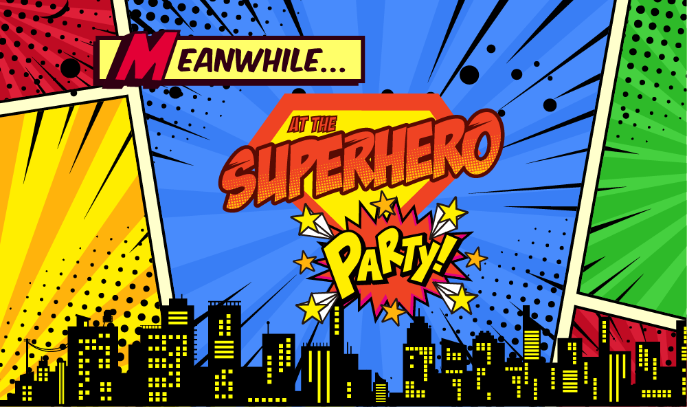 Superhero theme party decor in Chicago