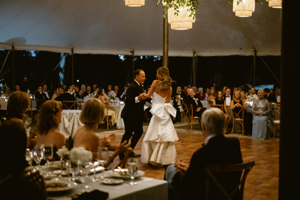 Dancing Under The Rattan Lantern Wedding Lighting