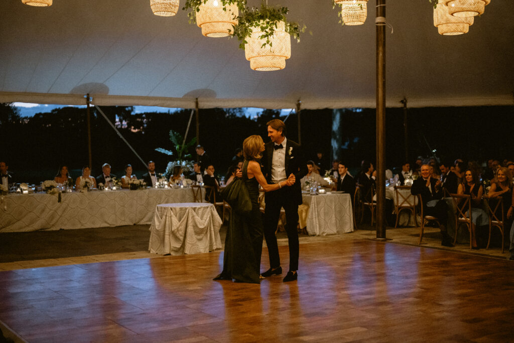 Dancing Under The Rattan Lantern Wedding Lighting