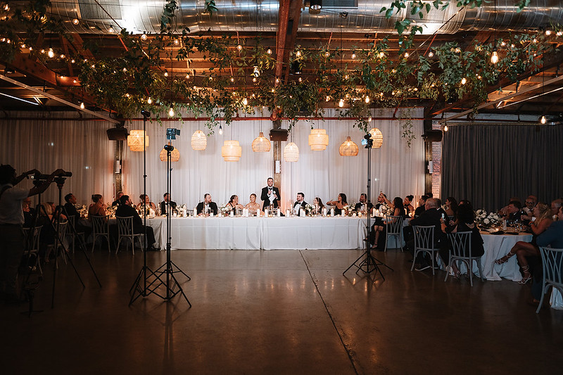 Rattan Lanterns Over The Head Table