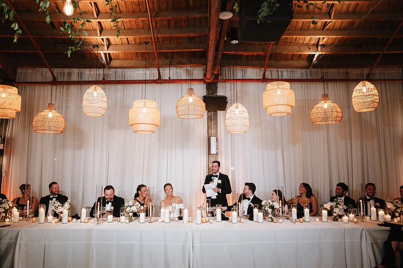 Rattan Lanterns Over The Head Table