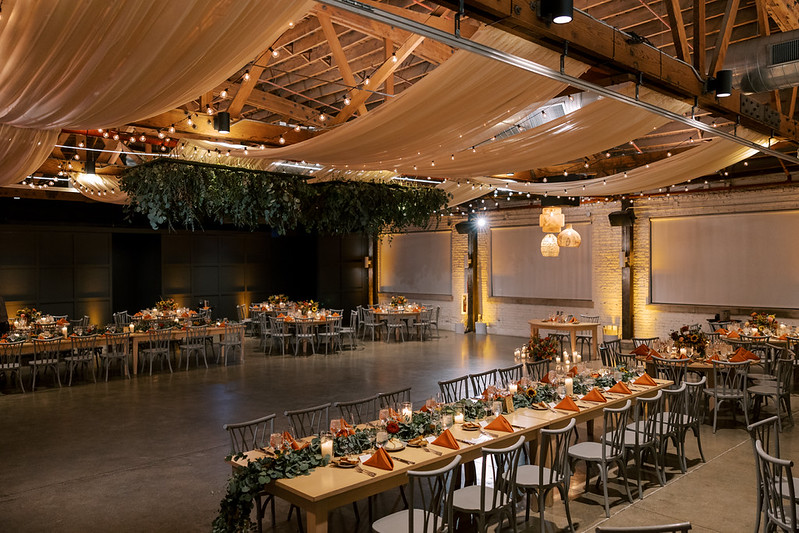 Rattan Lanterns With String Lights And Ceiling Drape
