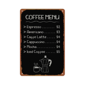Coffee Menu Chalkboard Sign - 12x8