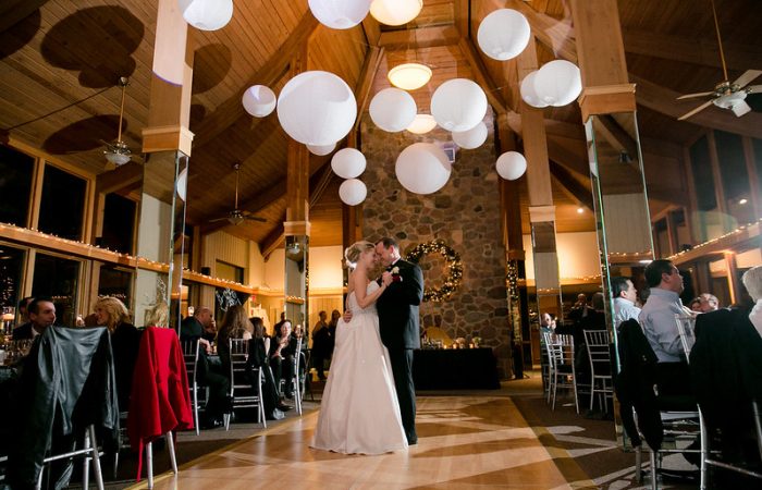 Bride And Groom Dancing Under The Big Paper Lanterns