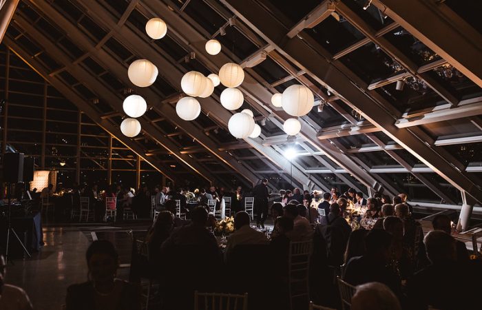 Wedding Guests Under The Wedding Paper Lanterns